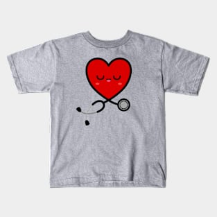 Stethoscope Emoji Heart 3 Kids T-Shirt